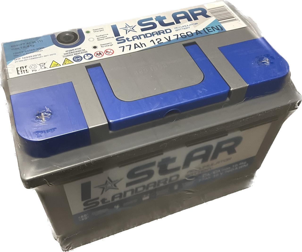 Акумулятор автомобільний Kainar 77Аг I STAR Standard (+/-) EN760 278x175x190