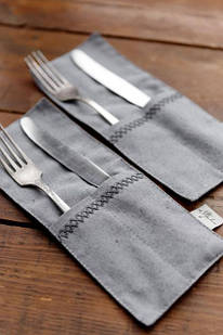 Чохол для столових приборів RINO сірий 24х10см