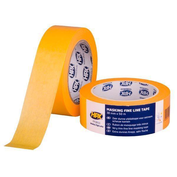 Стрічка самоклейка малярна HPX FP5025, 25 м. х 50 мм. х 0.05 мм., до +100°C, помаранчева, папір, фото 1