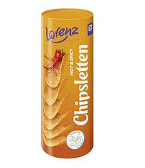 Картопляні чіпси Chipsletten гострі зі смаком чилі 100г TM Lorenz Німеччина