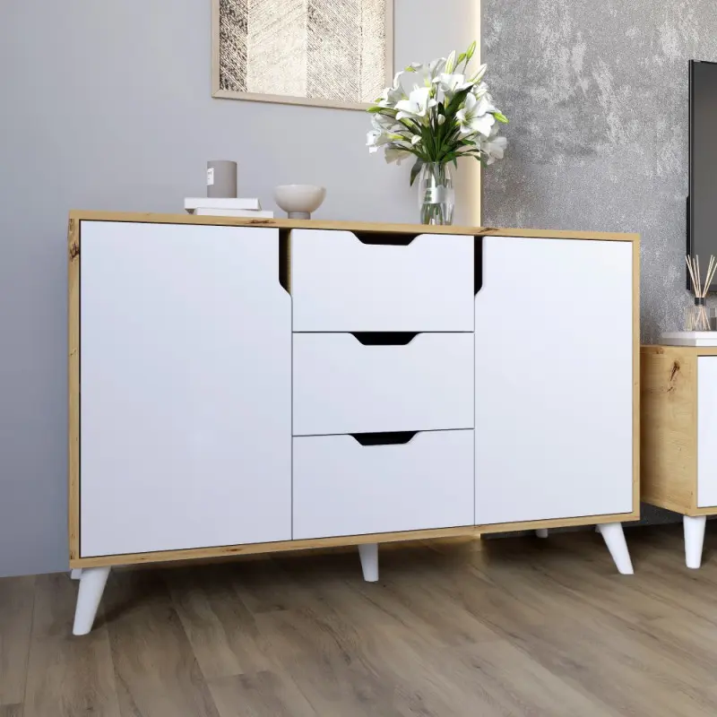 Комод Борн 1200 Дуб артизан + Німфея альба 120х40х75,9 см, Доставка Міст Експрес за Вашою адресою 582 грн, фото 1