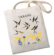 Екошопер на замку BookOpt BK4052 Ukraine (Ластівки) бежевий, фото 2