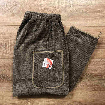 Комплект рушник 75х35 та халат 70х150 для сауни чоловічий Соти мікрофібра