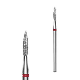 Фреза алмазна Staleks Expert полум'я гостре червоне (2.3/8 мм), для манікюру та педикюру