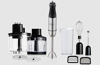 Блендер заглибний Liberton 1500 Вт з чашею та насадками, спінювач, міксер, кубікорізка