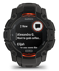 Смарт-годинник Garmin Instinct 3 – 50 mm, Solar Black with Charcoal Band, фото 4
