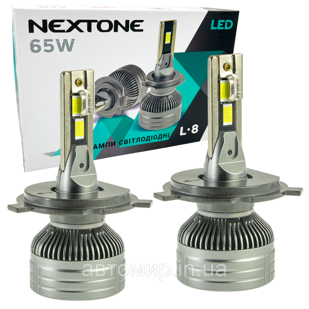 Автомобільні світлодіодні LED лампи у фару головного світла Nextone LED H4 6000K 14000Lm L8 12-32V 65W