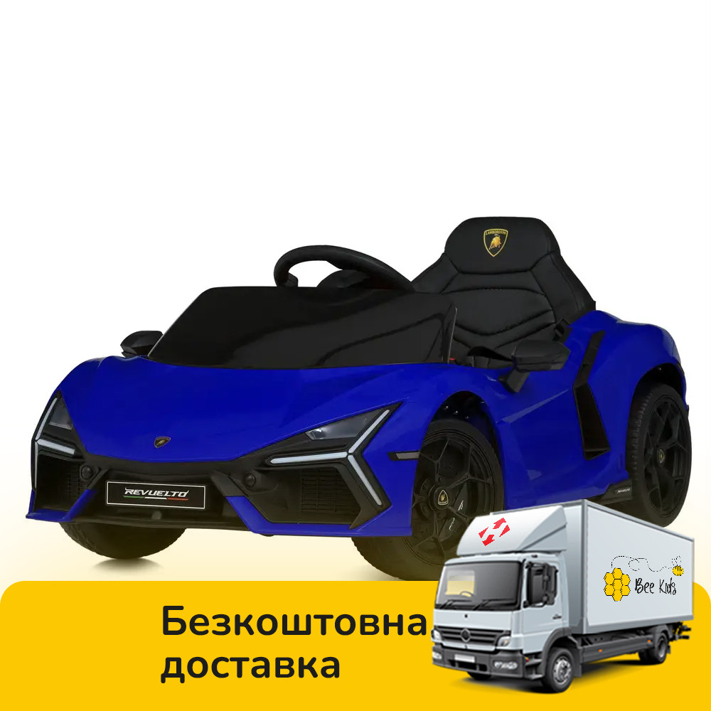 Електромобіль Lamborghini дитячий (2 мотори 30W, 12V9AH, музика, світло, пульт 2,4G) Bambi M 6068EBLR-4 Синій, фото 1