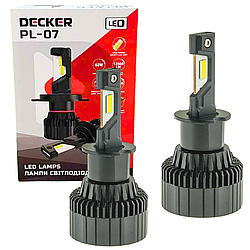 Автомобільні світлодіодні LED лампи у фару головного світла Decker LED H3 6000K 12000Lm PL-07 9-32V 60W
