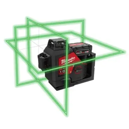 Нівелір лазерний акумуляторний 3D MILWAUKEE M12 3PL-401C (330 |, зелений промінь) (ЗУ + 1Х4А·год + кейс), фото 1