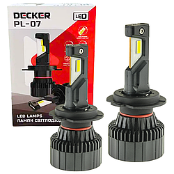 Автомобільні світлодіодні LED лампи у фару головного світла Decker LED H7 6000K 12000Lm PL-07 9-32V 60W
