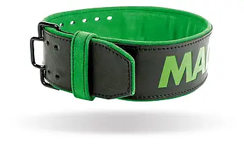 Пояс для важкої атлетики MadMax MFB-302 Quick Release Belt  шкіряний Black/Green L