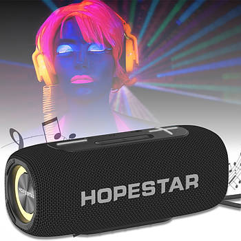 Акумуляторна Bluetooth стерео колонка з підсвічуванням Hopestar P32 MAX Чорна