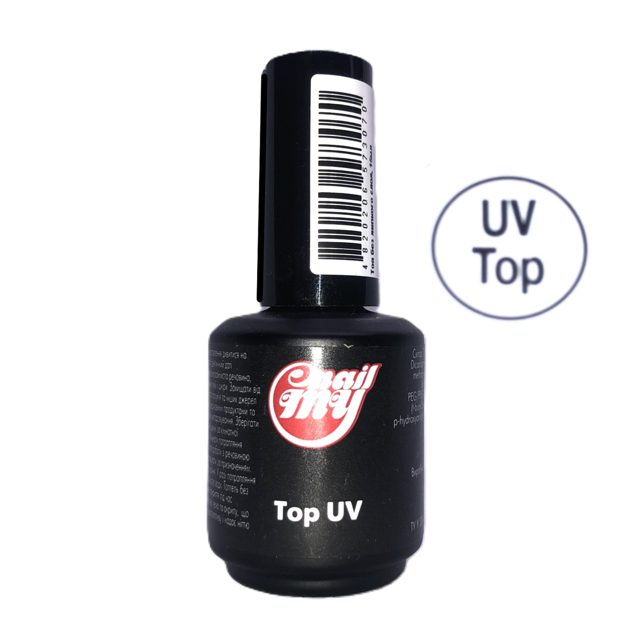 ВЕРХНЄ ПОКРИТТЯ TOP MY NAIL SYSTEM, 15 МЛ для гелю