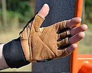 Рукавички для фітнесу MadMax MFG-269 Professional Brown S, фото 7
