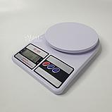 Ваги кухонні Electronic до 10 кг, електронні ваги з дисплейом Білі SF-400, фото 7