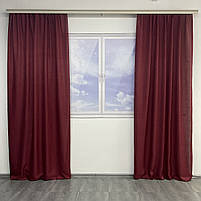Штори легкі лляні ALBO бордові 150×270 см, комплект 2 шт. (SH-M1-22), фото 6