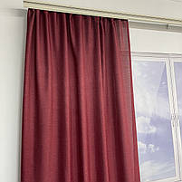 Штори легкі лляні ALBO бордові 150×270 см, комплект 2 шт. (SH-M1-22), фото 3