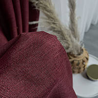 Штори легкі лляні ALBO бордові 150×270 см, комплект 2 шт. (SH-M1-22), фото 2