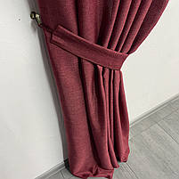 Штори легкі лляні ALBO бордові 150×270 см, комплект 2 шт. (SH-M1-22), фото 8