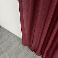Штори легкі лляні ALBO бордові 150×270 см, комплект 2 шт. (SH-M1-22), фото 7