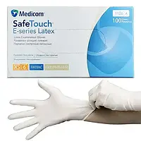 Латексні оглядові рукавички Medicom SafeTouch E-series Connect (білі) XS-size, 100шт./уп. - 1126-A