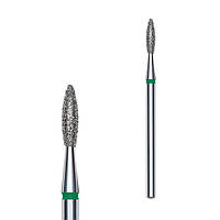 Фреза алмазна Staleks Expert полум'я (зелене) 2.1/8, для манікюру та педикюру