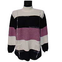 Жіночий светр люрекс зі стразами Kiss Me A5002-3 XXL-XXXL різнобарвний