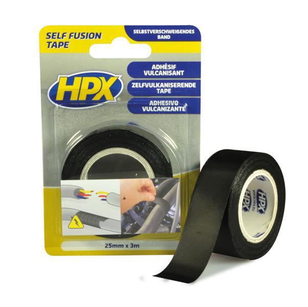 Вулканізуюча ізострічка самоклейка HPX SF2503, 3 м. х 25 мм. х 0.5 мм., до +90°С, чорна, ПВХ, фото 1