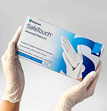 Рукавички нітрилові текстуровані Medicom SafeTouch Advanced Platinum(білий) S-size, 100шт./уп. -1174-P-B