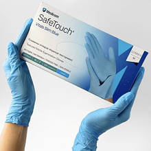 Нітрилові текстуровані рукавички Medicom SafeTouch Vitals Slim Blue (синій)M-size, 100шт./уп. - 1175Р2-C