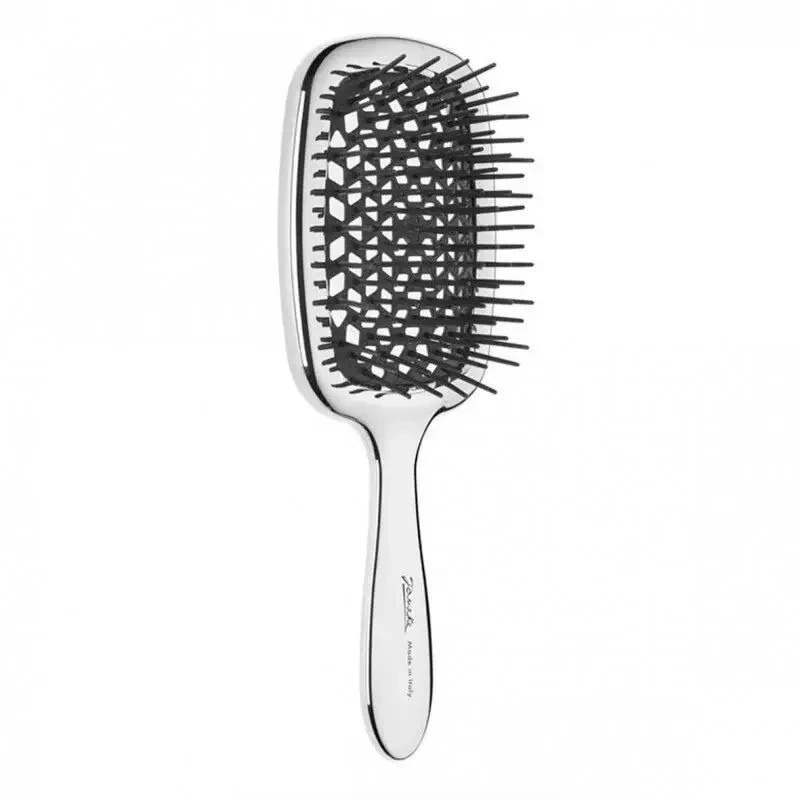 Срібно-сіра прямокутна щітка для волосся Janeke Superbrush The Original CRSP230