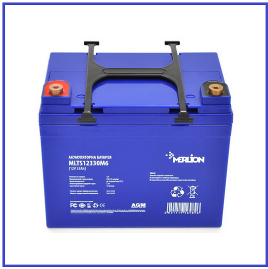 Акумуляторна батарея MERLION EURO AGM MLTS 12-33 12V 33Ah (195х130х155(165)
