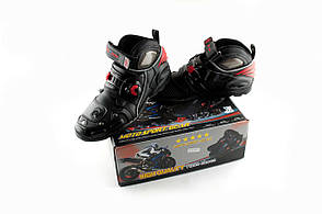 Мото черевики (09002, size:45, чорні)