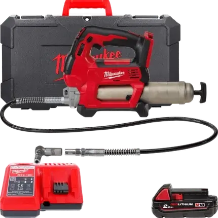 Шприц для змащення MILWAUKEE M18 GG-201C (ЗП + 1акк.Х2А·год + кейс), фото 1