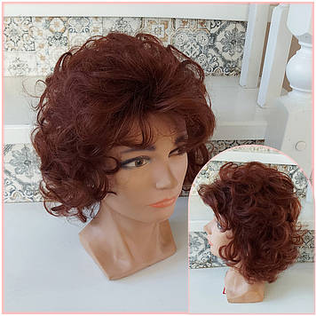 Перука каскад кучерява з термоволокна яскраво-каштановий 846 -33А