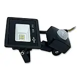 Світодіодний прожектор з датчиком руху BIOM 10W S6-SMD-10-Slim+Sensor 6200К 220V IP65, фото 4