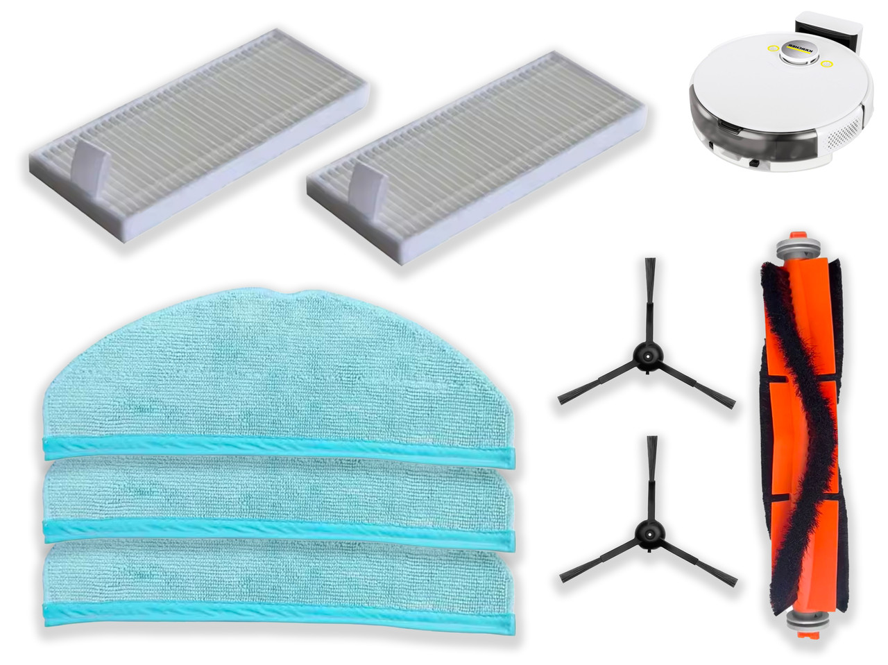 Набір змінних аксесуарів (8 шт.) сумісних з роботом-пилососом Karcher RCV 5, фото 1