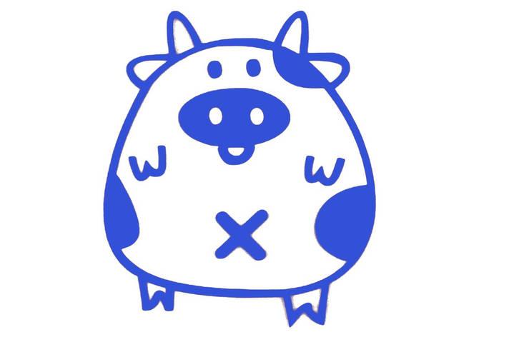 Наклейка декор PIG (синя) (#HQ5), фото 1