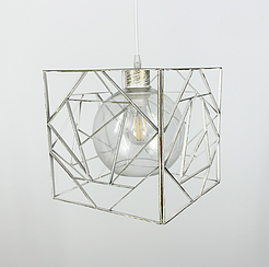 Підвіс Лофт у білому з позолотою корпусі форми куба 12120/1 WT