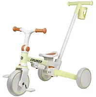 Дитячий велосипед-біговел 3в1 з батьківською ручкою Maraton Milano Cruiser кремовий