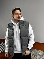 Чоловіча безрукавка на пуху весна-осінь колір графіт