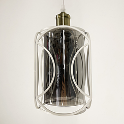 Стильний білий підвіс з серії Лофт із графітовим плафоном 12055/1 WT+GR