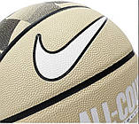 Баскетбольний м'яч Nike EVERYDAY ALL COURT 8P GRAPHIC DEFLATED TEAM GOLD/BLACK/WHITE (розмір 7) N.100.4370.703.07, фото 5