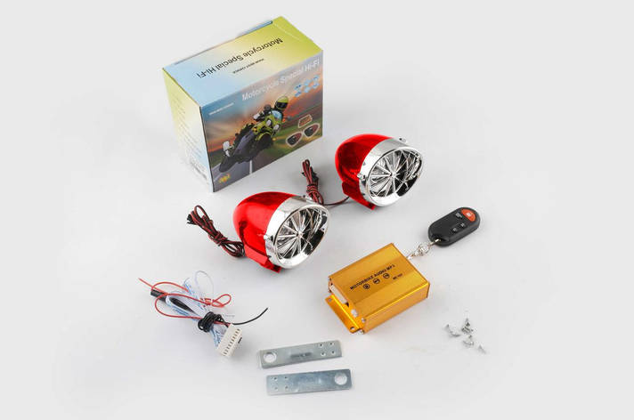 Аудіосистема (3.5, червона-хром, підсвічування, сигн., МР3//SD/USB, ПДУ, роз'єм ППДУ 3K), фото 1