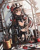 Картина за номерами,малювання за номерами,розмальовки за номерами Геншин імпакт Ху Тао і Чжун Лі 40*50 см UM1