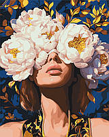 Картина за номерами,малювання за номерами,розмальовки за номерами Люди. Дівчина у квітах 40*50 см Орігамі UM1