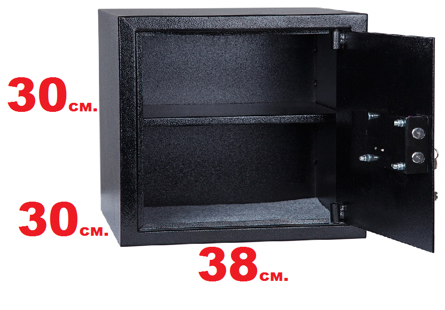 Сейф 38х30х30см., сейф для дому, сейф для документів, меблевий сейф для грошей з ключовим замком