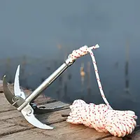 Крюк кішка для чищення водоростей, в комплект входить міцна 10-метрова мотузка