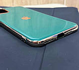 Силіконовий чохол для iPhone 11 Pro Max - Глянець з рамкою під метал, Зелений+Золото, фото 4